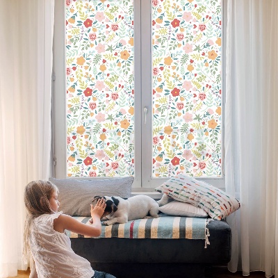 Fensterfolie mit Motiv Buntglas Blumenmuster