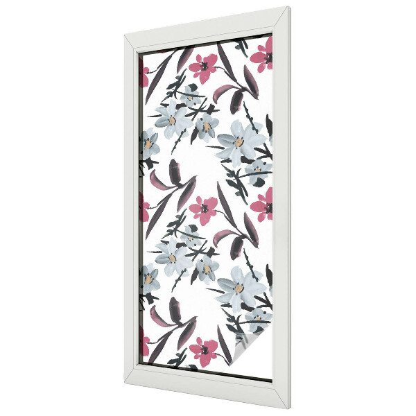 Fensterfolie mit Motiv Buntglas Blumenmuster