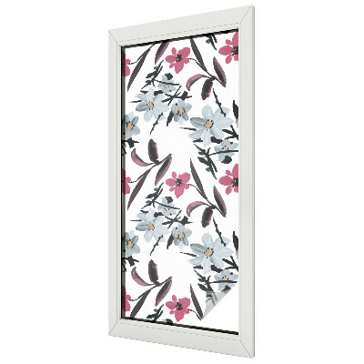 Fensterfolie mit Motiv Buntglas Blumenmuster