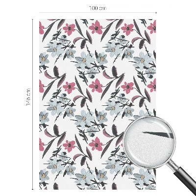 Fensterfolie mit Motiv Buntglas Blumenmuster