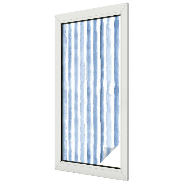 Milchglasfolie Fenster Buntglasoptik Blaue Streifen
