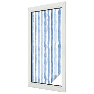 Milchglasfolie Fenster Buntglasoptik Blaue Streifen