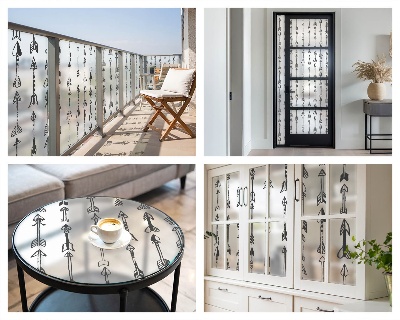 Sichtschutz Klebefolie für Fenster Geometrische Pfeile