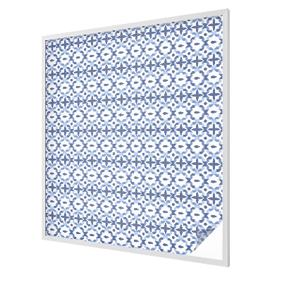 Milchglasfolie Fenster Buntglasoptik Blaues Mosaik