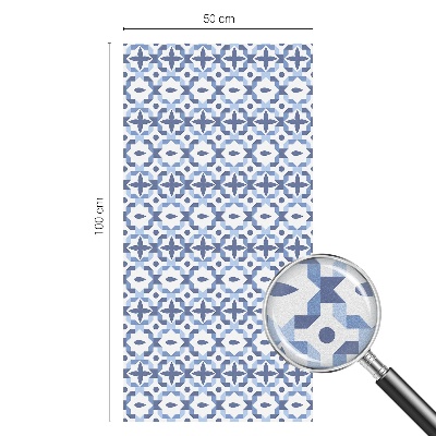 Milchglasfolie Fenster Buntglasoptik Blaues Mosaik