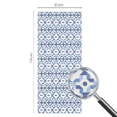 Milchglasfolie Fenster Buntglasoptik Blaues Mosaik