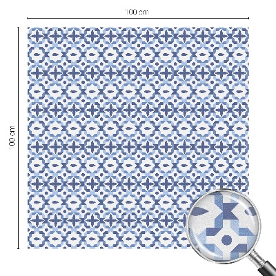 Milchglasfolie Fenster Buntglasoptik Blaues Mosaik