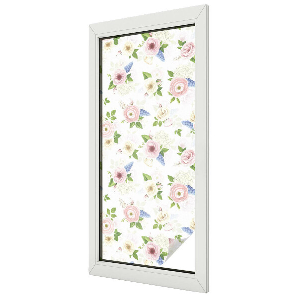 Fensterfolie mit Motiv Buntglas Blumenmuster