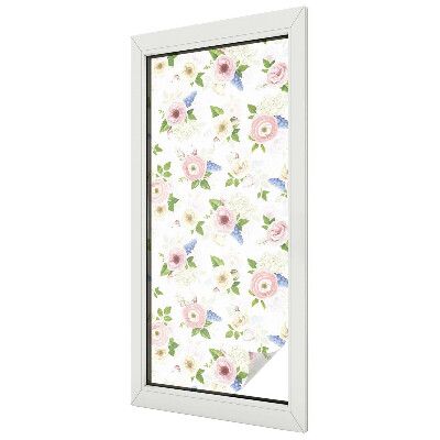 Fensterfolie mit Motiv Buntglas Blumenmuster