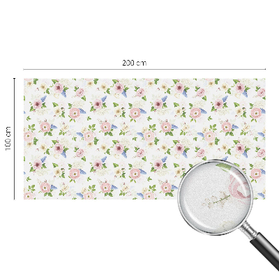 Fensterfolie mit Motiv Buntglas Blumenmuster