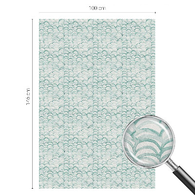 Milchglasfolie Fenster Buntglasoptik Grüne Welle