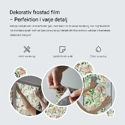 Fensterfolie mit Motiv Buntglas Holzlinien