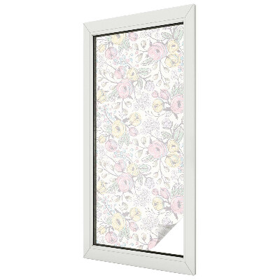 Milchglasfolie Fenster Buntglasoptik Blumenmuster