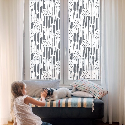 Fensterfolie mit Motiv Buntglas Streifen und Punkte