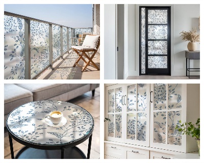 Sichtschutz Klebefolie für Fenster Pflanzenmotiv