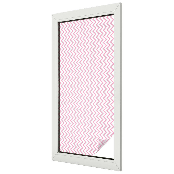 Milchglasfolie Fenster Buntglasoptik Rosa Zickzacklinien