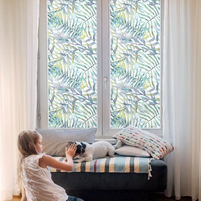 Fensterfolie mit Motiv Buntglas Tropische Aquarelle