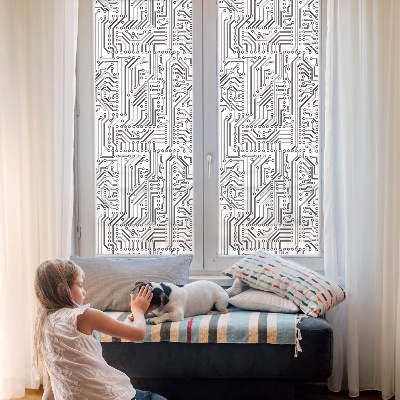 Fensterfolie mit Motiv Buntglas Technisches Thema