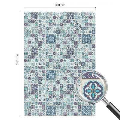 Fensterfolie mit Motiv Buntglas Blumenfliesen