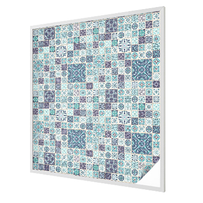 Fensterfolie mit Motiv Buntglas Blumenfliesen