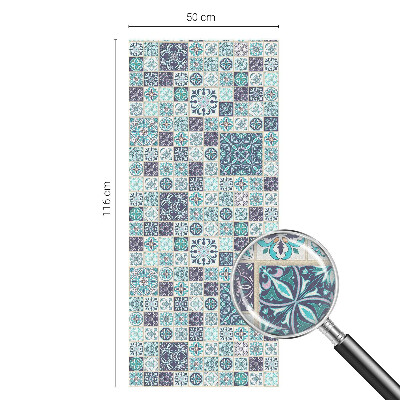 Fensterfolie mit Motiv Buntglas Blumenfliesen