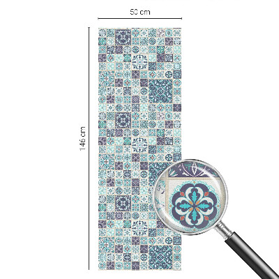 Fensterfolie mit Motiv Buntglas Blumenfliesen