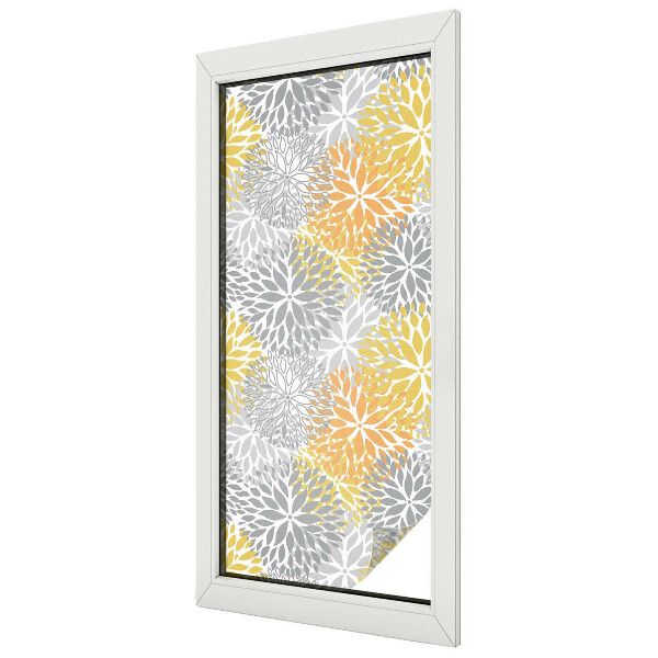 Milchglasfolie Fenster Buntglasoptik Bunte Blumen