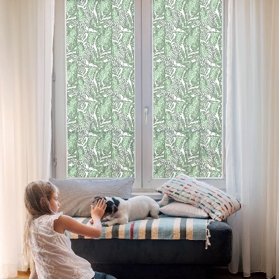 Fensterfolie mit Motiv Buntglas Grüne Harmonie