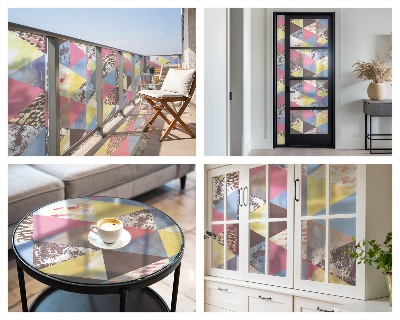 Sichtschutz Klebefolie für Fenster Bunte Dreiecke