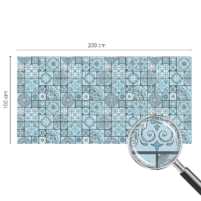 Fensterfolie mit Motiv Buntglas Blaue Fliesen