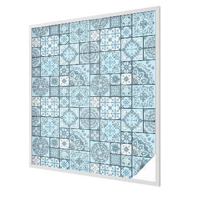 Fensterfolie mit Motiv Buntglas Blaue Fliesen