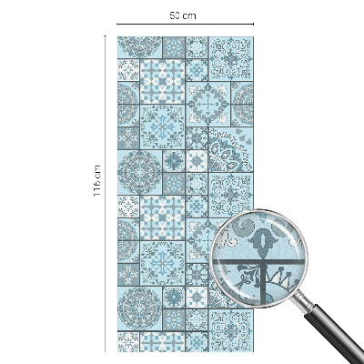 Fensterfolie mit Motiv Buntglas Blaue Fliesen