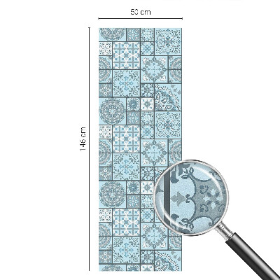 Fensterfolie mit Motiv Buntglas Blaue Fliesen