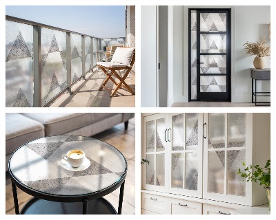 Sichtschutz Klebefolie für Fenster Graue Dreiecke