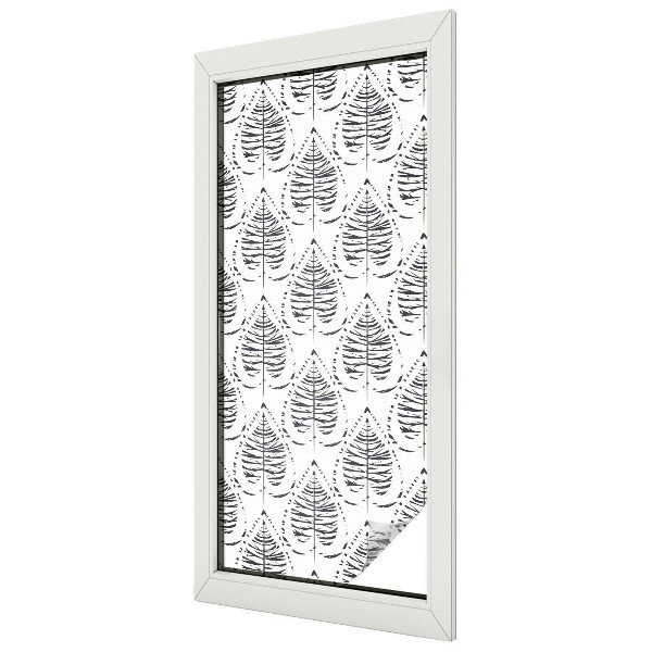 Fensterfolie mit Motiv Buntglas Laubige Eleganz
