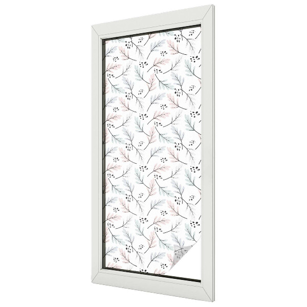 Fensterfolie mit Motiv Buntglas Pflanzenblätter