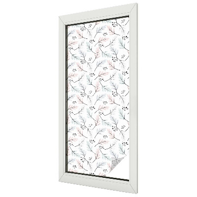Fensterfolie mit Motiv Buntglas Pflanzenblätter