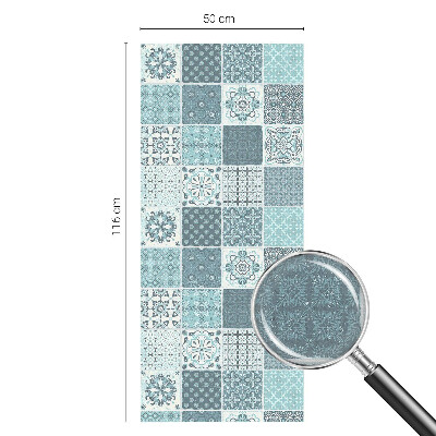 Milchglasfolie Fenster Buntglasoptik Boho-Fliesen