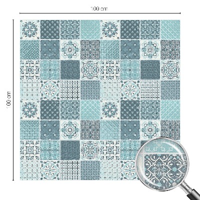 Milchglasfolie Fenster Buntglasoptik Boho-Fliesen