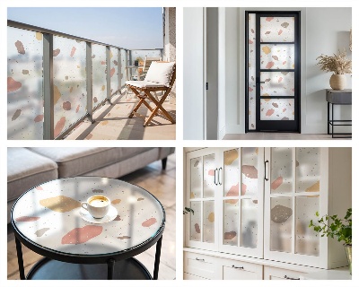 Fensterfolie Sichtschutz Abstrakter Terrazzo