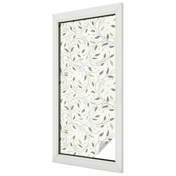Fensterfolie mit Motiv Buntglas Blätter von Trieben