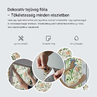 Milchglasfolie Fenster Buntglasoptik Zarte Rosetten