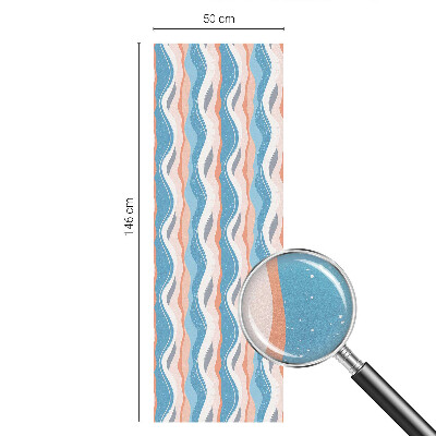 Fensterfolie mit Motiv Buntglas Wellenförmiger Rhythmus