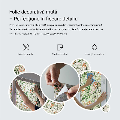 Fensterfolie mit Motiv Buntglas Pflanzenornament