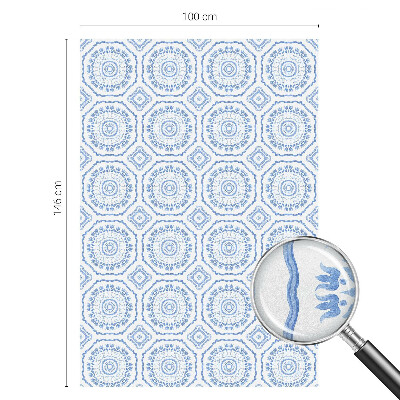 Milchglasfolie Fenster Buntglasoptik Blumenschmuck