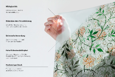 Milchglasfolie Fenster Buntglasoptik Blumenschmuck