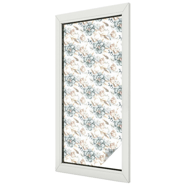 Milchglasfolie Fenster Buntglasoptik Florale Eleganz