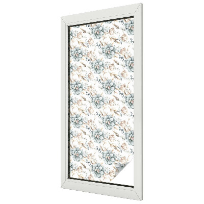 Milchglasfolie Fenster Buntglasoptik Florale Eleganz