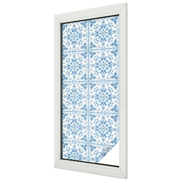 Fensterfolie mit Motiv Buntglas Blumenschmuck