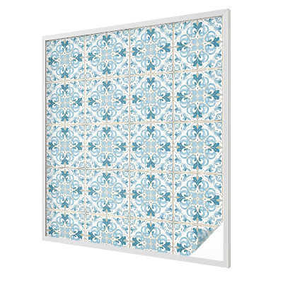 Milchglasfolie Fenster Buntglasoptik Blumenfliesen